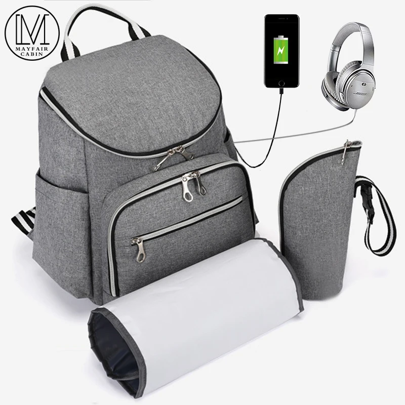 

Baby Diaper Bag With USB Interface Large Capacity Travel Backpack Mummy Maternity Nappy Bag Nursing Waterproof Bags for Mom Bags