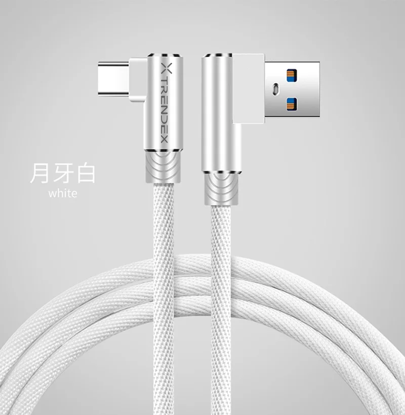 White 1 M/3.3FT 90-градусный l-образный дизайн Тип usb-C быстрая зарядная зарядка Зарядное устройство кабель для синхронизации данных и зарядки шнур для OnePlus 7/7 Pro 6/6T 5/5T 3/3t - Цвет: White