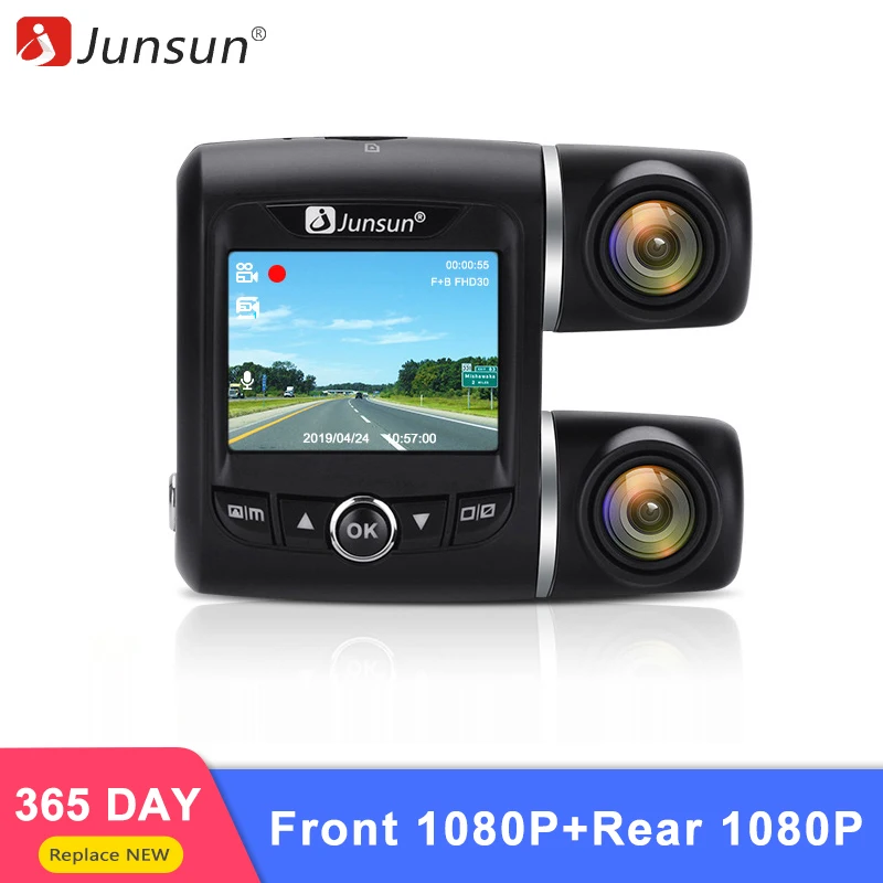 Junsun Wi Fi Car DVR gps трекер двойной Full HD 1080 P спереди и внутри sony Сенсор Запись салона