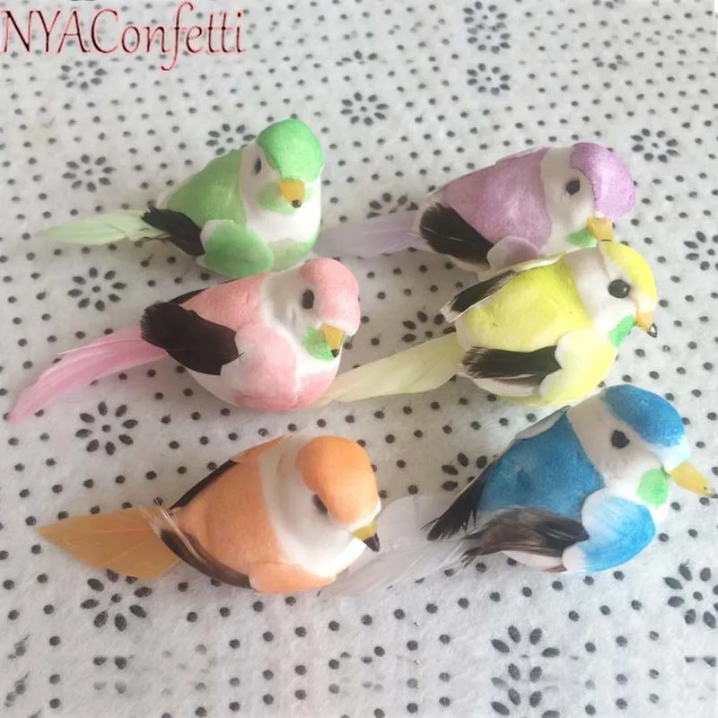 

NYAC,Length/6CM,12PCS Fake Mini Cute Birds Artificial Foam Feather Bird With Magnet,Home Decoration Accessories,Party Supplies