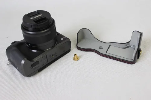 Кожаный чехол для камеры Canon EOS M6 DSLR кожаный с ремешком на половину тела 2017|camera case