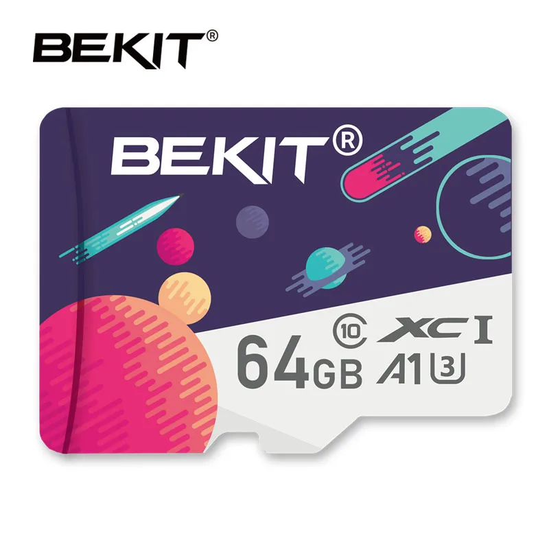 SA-64GB-LUO Бекит микро sd карты TF карты 128 ГБ оперативной памяти, 32 Гб встроенной памяти, 64 ГБ 256 A1 Class10 80 МБ/с. Флэш карта Micro sd карта, карта памяти micro sd для samrtphone и настольный ПК - Емкость: SA-64GB-LUO