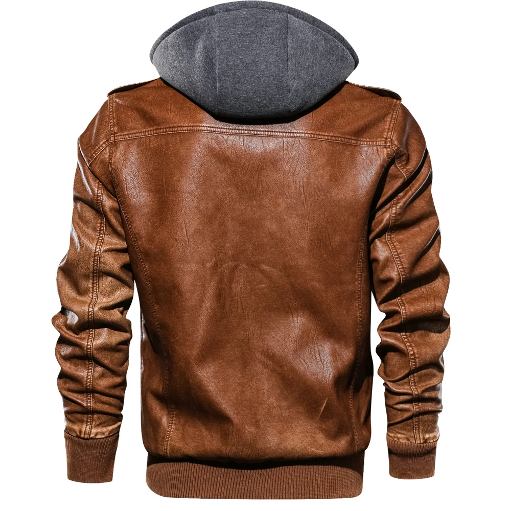 Faux Leather Jacket Men Casual Slim Fit Washed PU Coat Mens Thick Plus Motorcycle Bomber Jackets | Мужская одежда