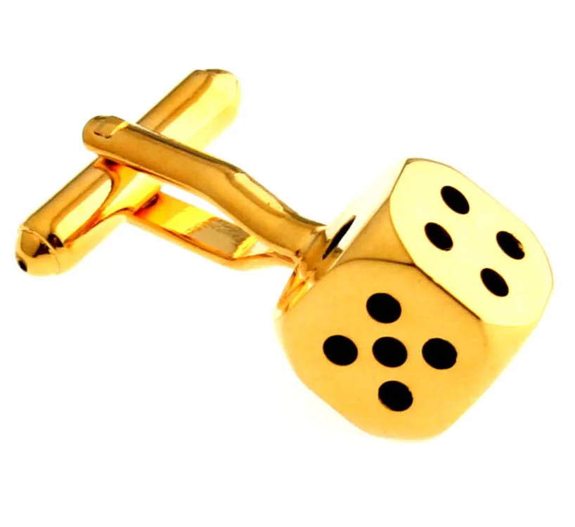 New Arrival High Quality Men Shirt Designer Cuff links Retail Copper Material Golden Boson Dice Design CuffLinks Free Shipping | Украшения
