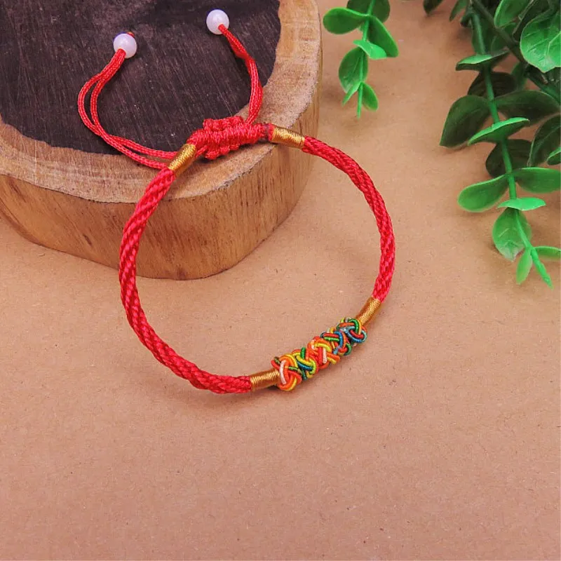 2PCs/Set Handmade Colorful Rope Chain Couple Bracelets for Women and Men Lucky Red Jewelry Gifts Lovers | Украшения и аксессуары