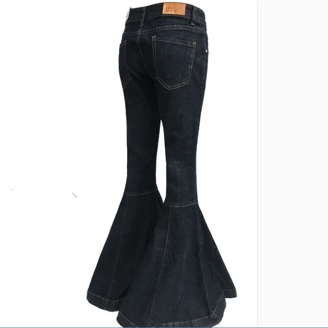 Женские джинсы с высокой талией женские расклешенные брюки рыбий хвост широкими