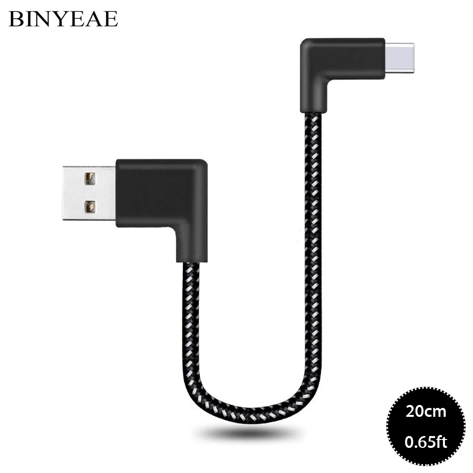Зарядный кабель USB Type C 20 см 0 2 м 90 градусов для Huawei Note 10 P20 Mate Pro|Зарядные устройства