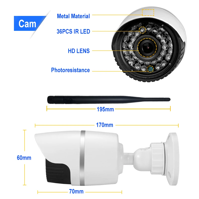HJT SONY IMX 323 беспроводная Wifi IP система наблюдения ссtv 8CH Full HD 1080P NVR комплект наружная