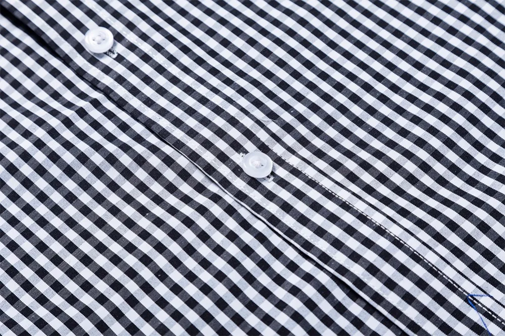 Мужские Повседневное Long Sleeve Gingham Woven Кнопка Пух Рубашки | Мать и ребенок