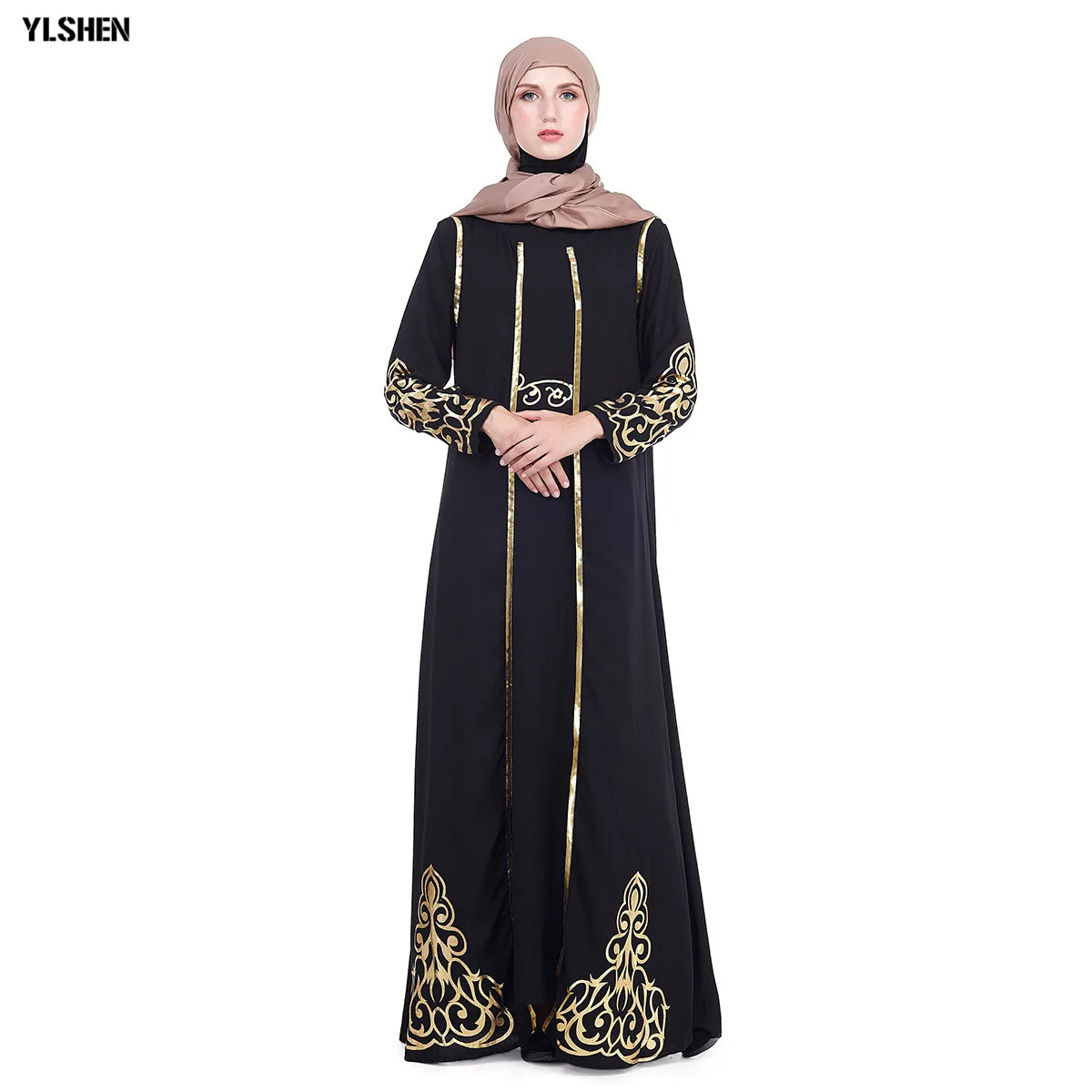 2019 Abaya Дубай мусульманское платье 2 шт. в комплекте женские макси платья