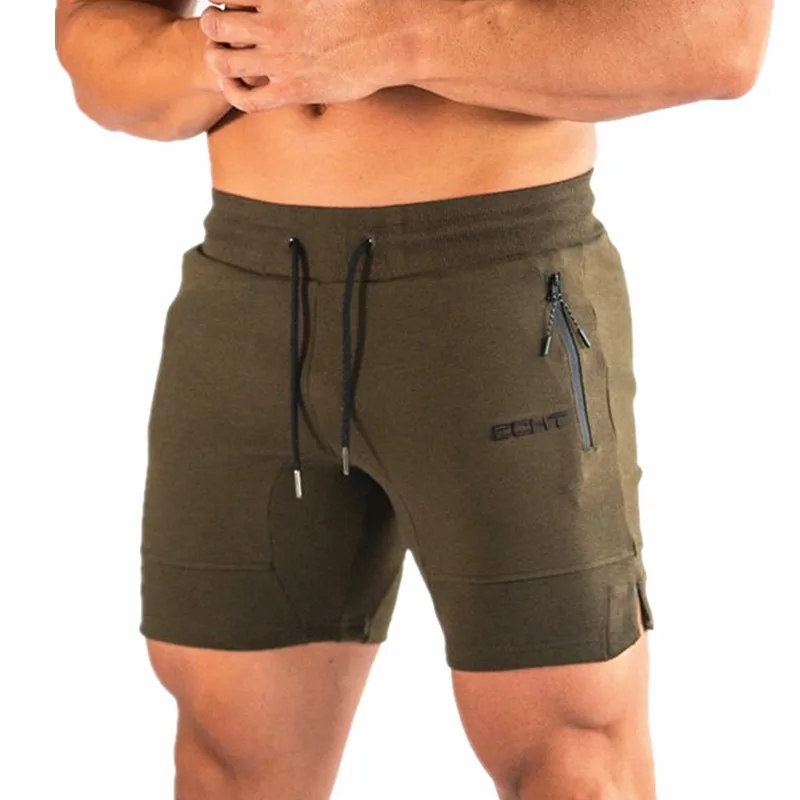 Army green Летние Новые повседневные мужские шорты для спортзала, фитнеса, бегунов, дышащие быстросохнущие модные пляжные шорты, спортивные штаны для бодибилдинга - Цвет: Army green