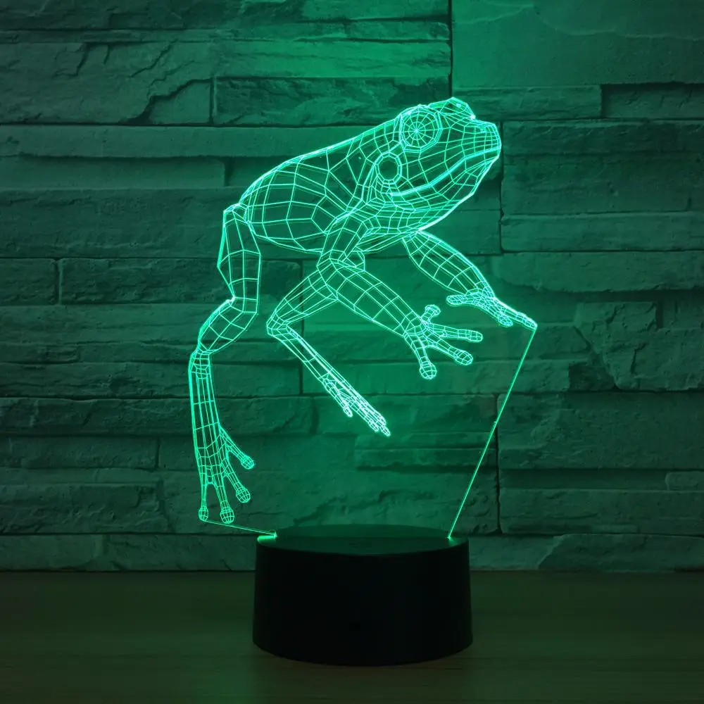 Креативная 3D лампа 7 цветов светодиодный ночник форма мух акриловая USB Сенсорная