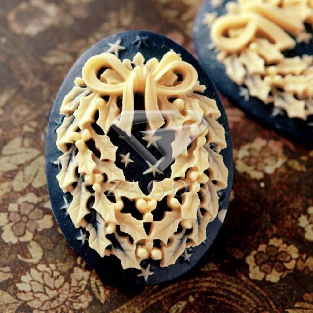 2/4 шт. искусственная овальная Рождественская елка с плоским основанием Камея