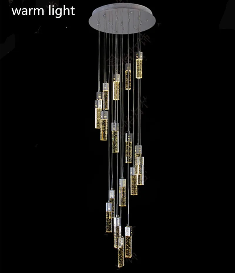 売却 1.5-4 M ヴィラホテル Led シャンデリアクリスタル階段照明 G4 Led ストリップ Luminaria スパイラル階段バブルクリスタルシャンデリア