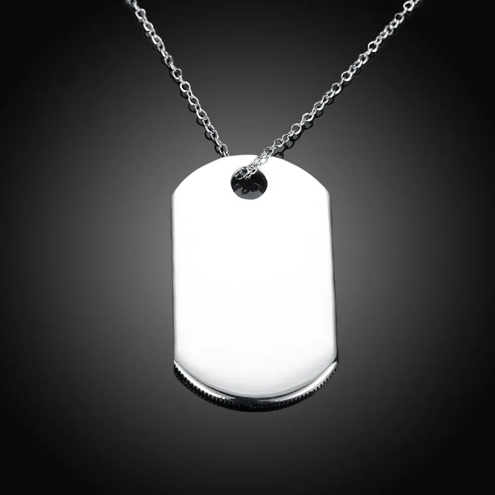 Simple geometric silver pendant 925 sterling DIY necklace accessories lettering | Украшения и аксессуары