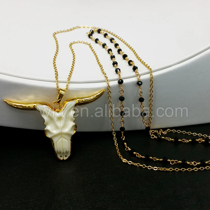 WT-N688 ожерелье с подвеской в форме рога для крупного рогатого скота | Украшения и