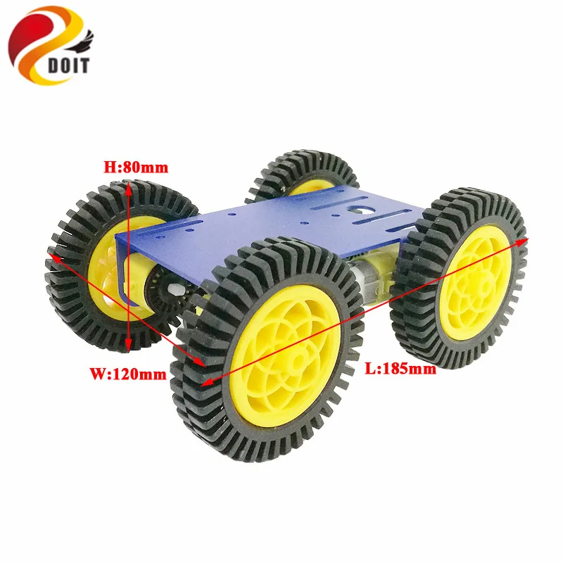 Умный робот RC автомобильный комплект с 2 мм алюминиевым шасси 4 шт мотора TT 80
