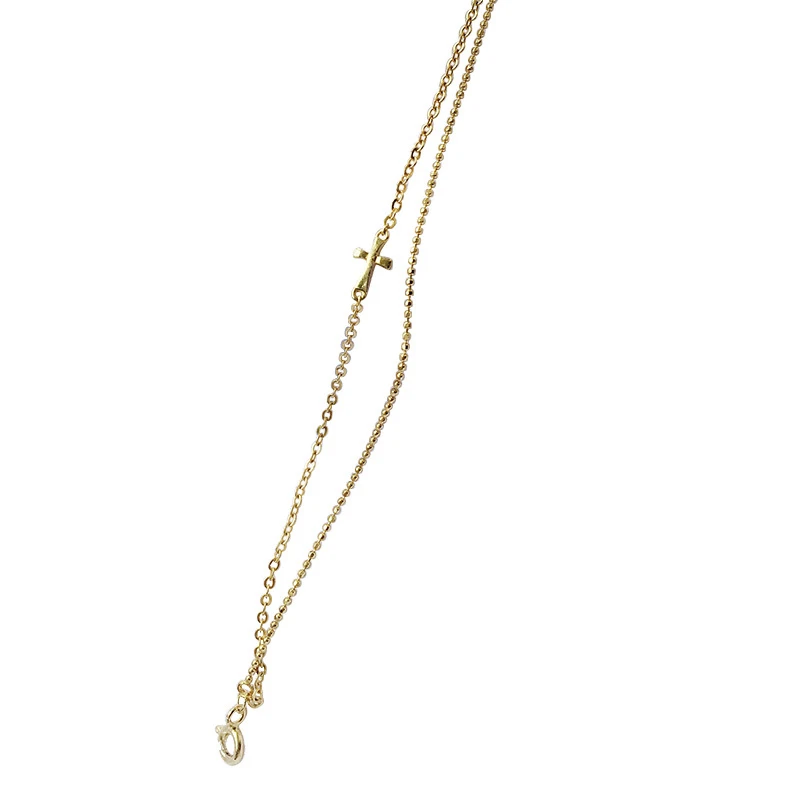 Женский браслет из стерлингового серебра 925 пробы двухслойный с цепочкой