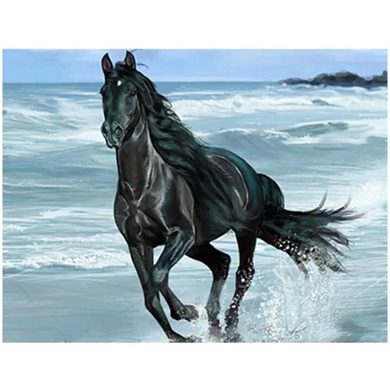 Алмазная 5D живопись сделай сам полноразмерная/круглая вышивка Лошадь Вышивка