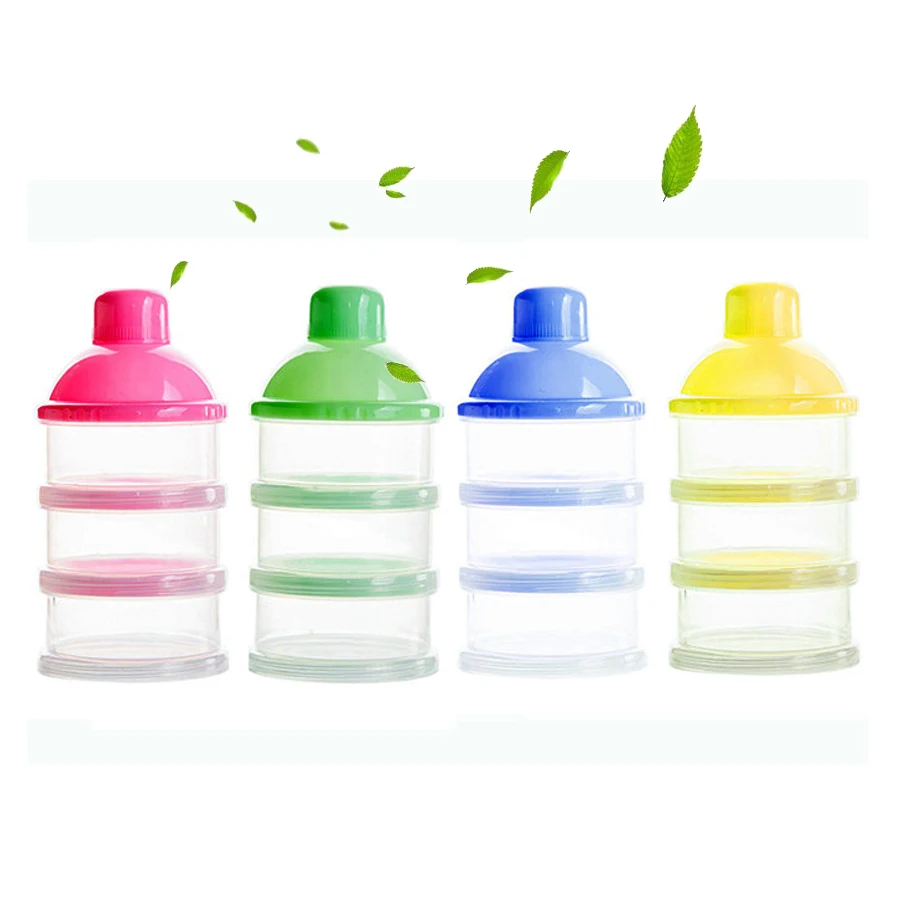 

Three-layers Transparent Baby Milk Powder Container Food Grade PP Material Milk Powder Dispenser Portable Snack Food Storage Box