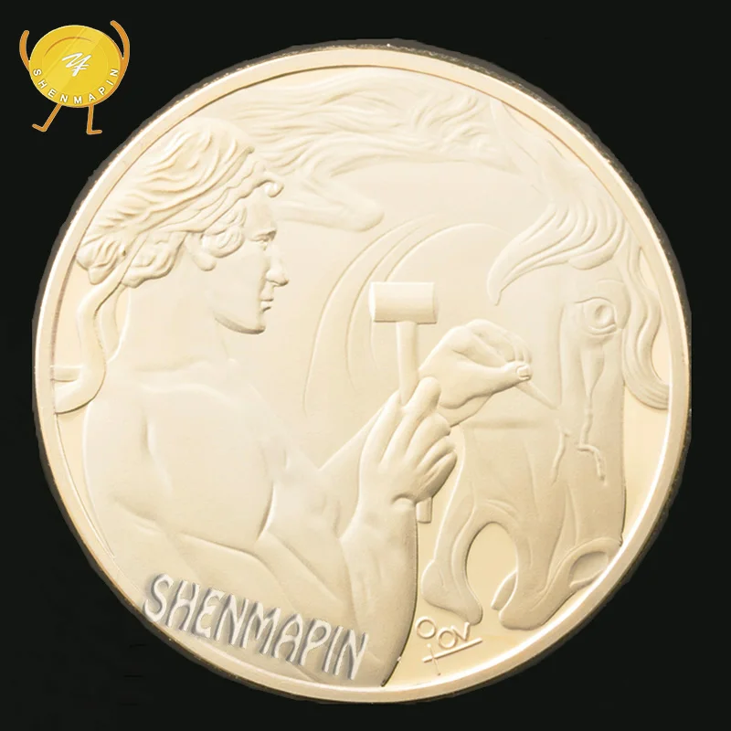 Мужские и Пегас Легенда памятная монета культура искусство золотые