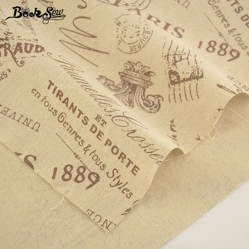 Booksew Home Textile Printed Words Cotton Linen Fabric Design Sewing Material Tablecloth Pillow Bag Curtain Cushion Zakka CM | Дом и сад