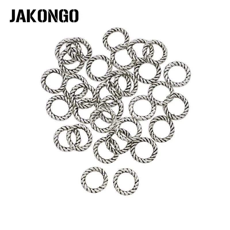 JAKONGO 50 шт античные посеребренные кольца круглые соединители для изготовления
