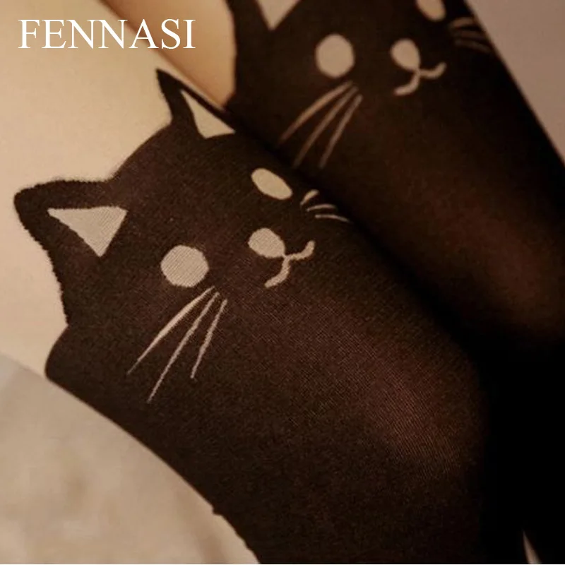 Милые Японские Женские колготки FENNASI Чулки с кошачьим хвостом в стиле Харадзюку