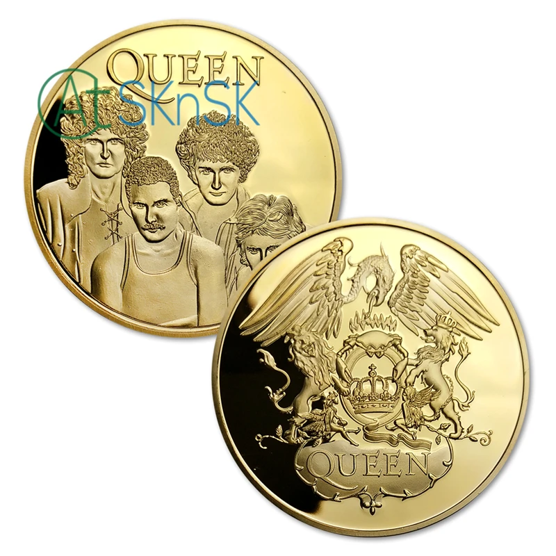 50 шт./лот легендарная рок группа QUEEN памятные Серебристые/позолоченные монеты