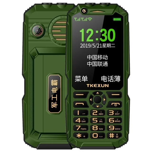 Green FSMART TKEXUN Q8A прочный внешний аккумулятор мобильный телефон 3,0 дюймов Фонарик Bluetooth Wifi быстрый набор открытый противоударный 3g мобильный телефон - Color: Green