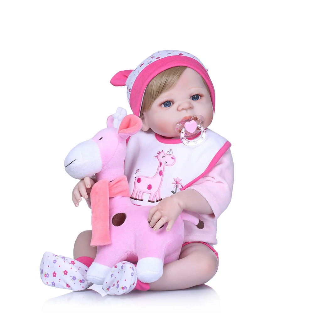 

NPK 57CM Reborn Doll Handmade Full Silicone Bebes Reborn girl Doll Boneca In Cute Clothes body fake baby dolls Adorable
