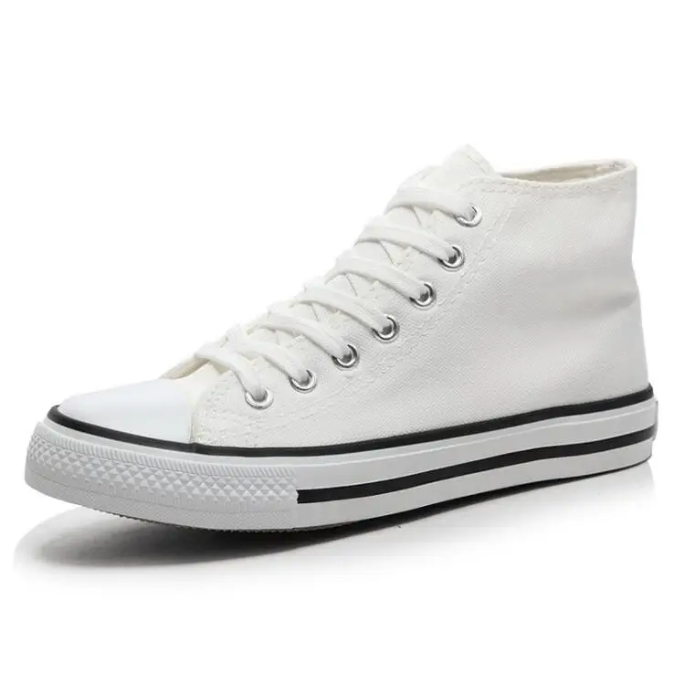 2018 печать Для мужчин парусиновая обувь с высоким берцем панк без каблука