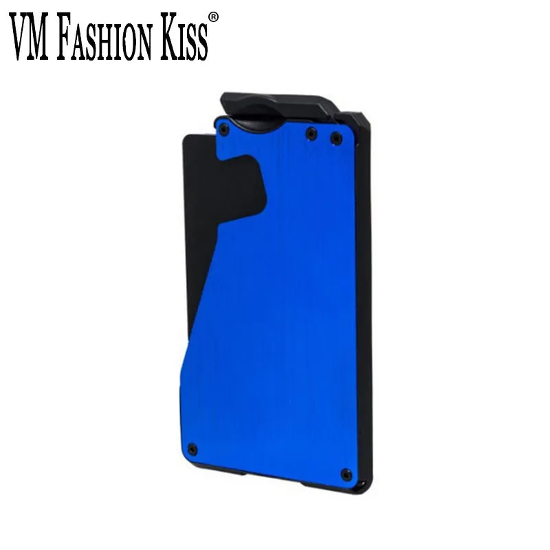 Тонкий кошелек VM FASHION KISS из алюминиевого сплава кредитница с защитой от