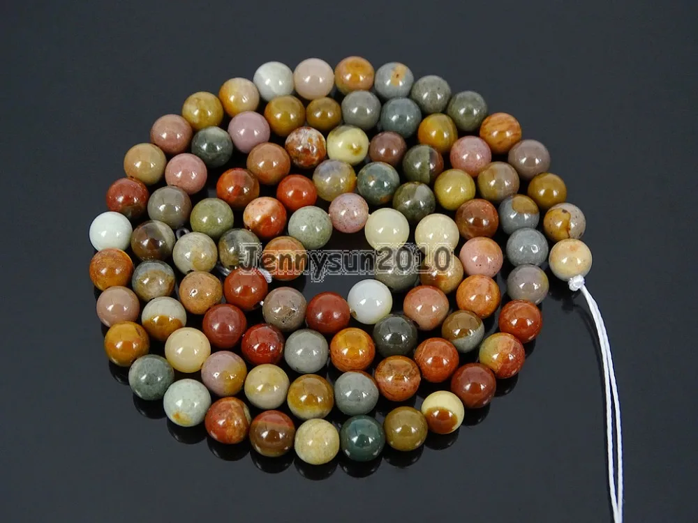

Natural Polychrome Jas-per 4mm Gems Stones Round Ball Loose Spacer Beads 15'' 5 Strands/ Pack
