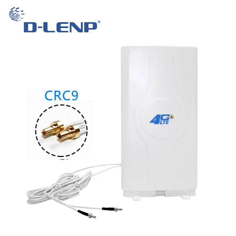 CRC9 Connector Dlenp 4G LTE MIMO антенна 700-2600 МГц с 2-TS9/CRC9/SMA штекерные разъемы панель усилителя антенна с 2 м кабелем 88dBi - Цвет: CRC9 Connector