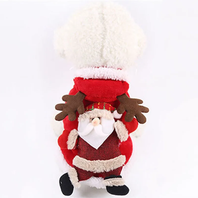 Мягкая Коралловая бархатная собака пальто с оленем толстовка капюшоном костюм