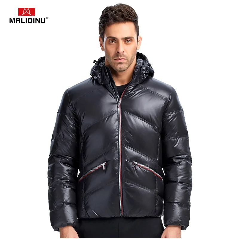 MALIDINU 2022 New Down Jacket Men Winter Down Coat Mens Thick Warm Hooded Jackets Brand 70%White Duck Down Outwear Men -30C