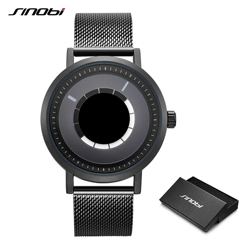 Black Watch SINOBI Новые Уникальные вращающиеся креативные Дизайнерские мужские кварцевые часы мужские повседневные наручные часы мужские подарки синие мужские часы Reloj Hombre - Цвет: Black Watch