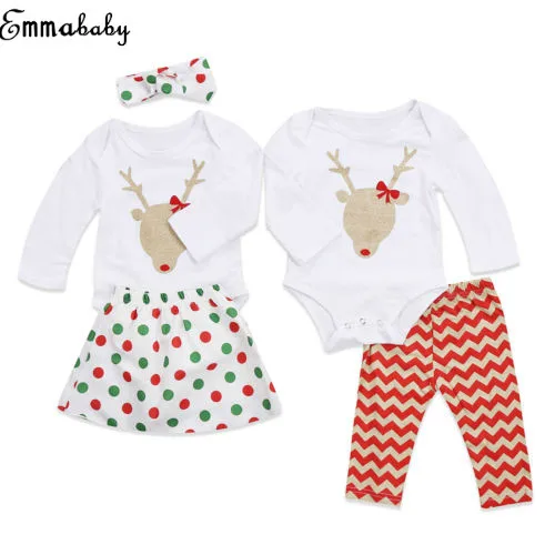 Набор одежды Emmababy из 3 предметов! Топ и брюки/юбка для маленьких девочек полосатый