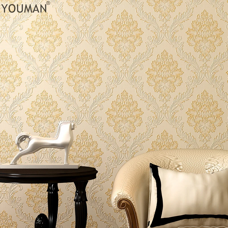 

Wallpapers YOUMAN 3D Embossed Flower Wallpaper Vintage Luxury Damask Wall Paper Textured Wallpaper Rolls Home Decoration Desktop