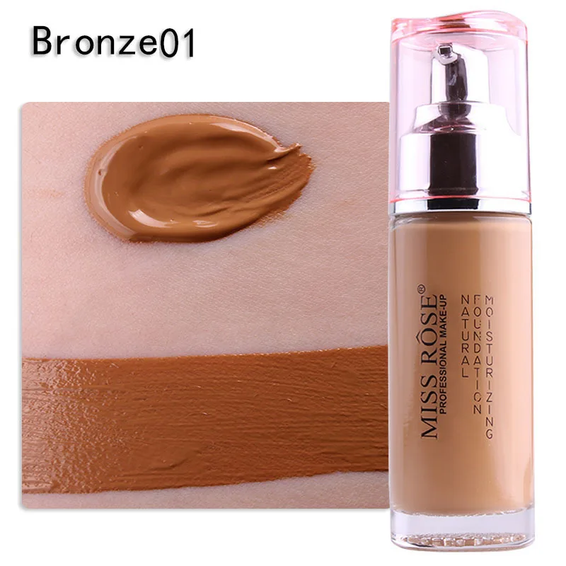 Bronze 1 MISS ROSE жидкий кремовый консилер Бронзовый Матовый уход за лицом основа крема ВВ CC Осветляющий праймер солнцезащитный крем корейская косметика - Цвет: Bronze 1