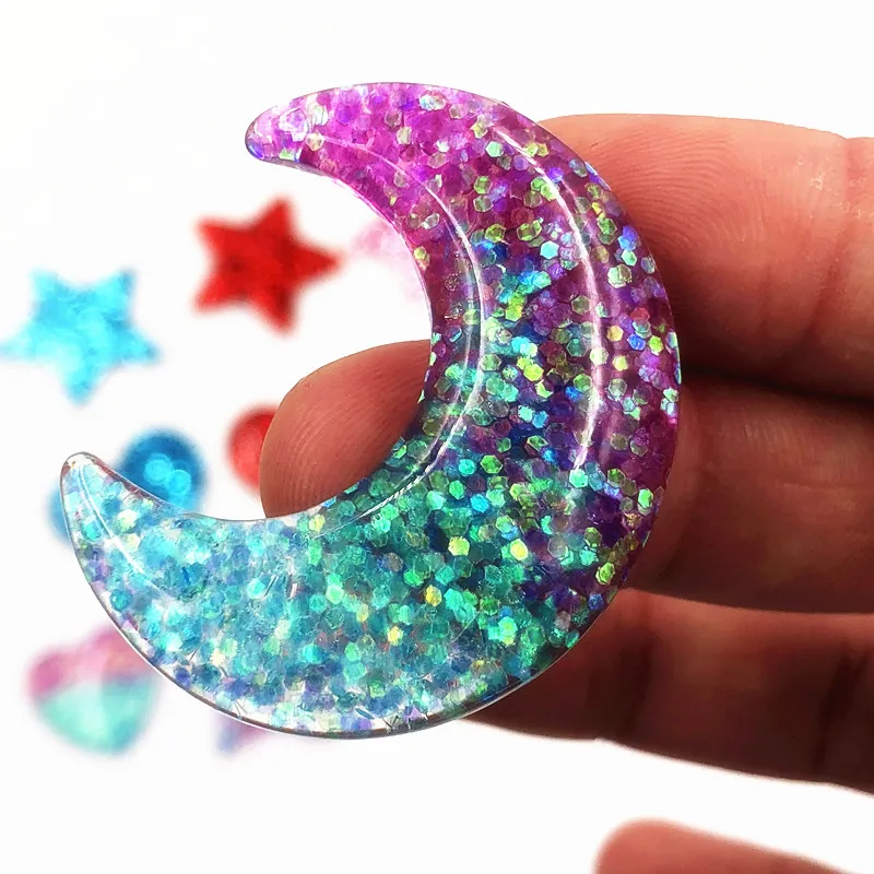 1 шт. карамельный цвет любовь звезды Смола Кабошон с плоской задней поверхностью