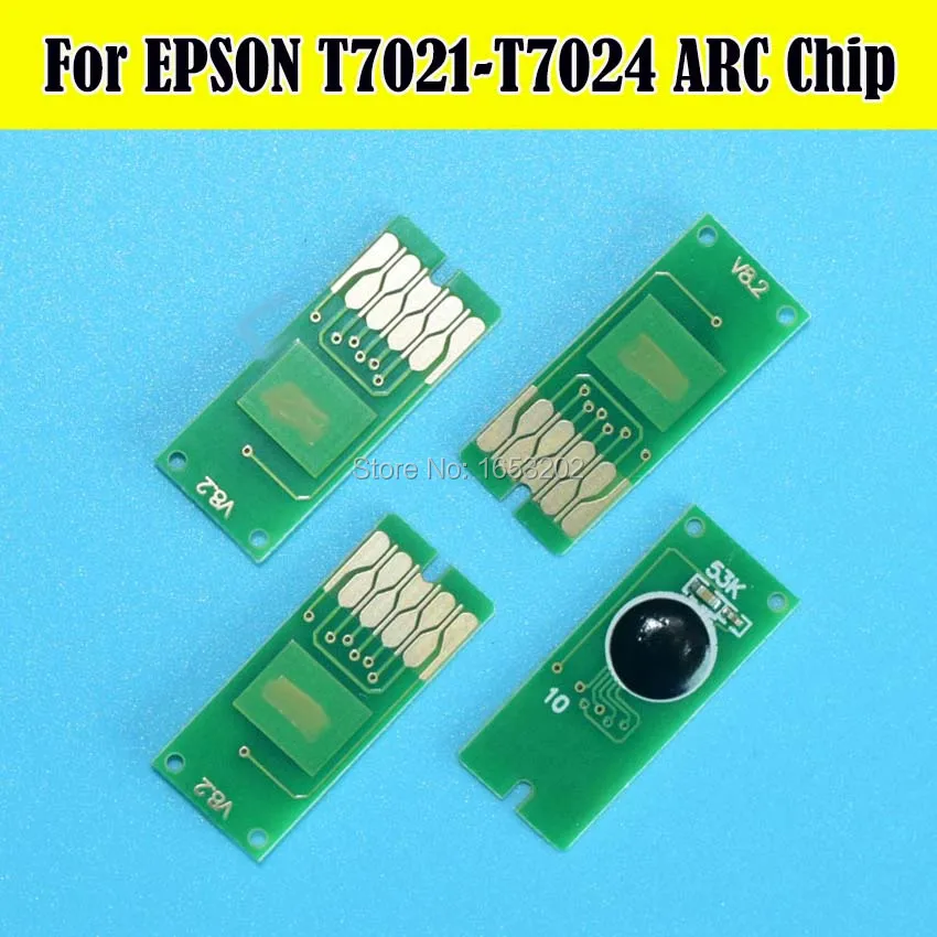 2 комплекта чипов для автосброса Epson T7021-T7024 T7021 WP-4025 WP-4015 WP-4515 WP-4525 WP-4535 WP-4545 чипы