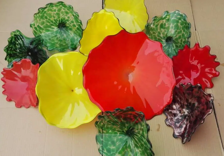 Стиль 100% выдувные вручную подвесные тарелки из муранского стекла настенные