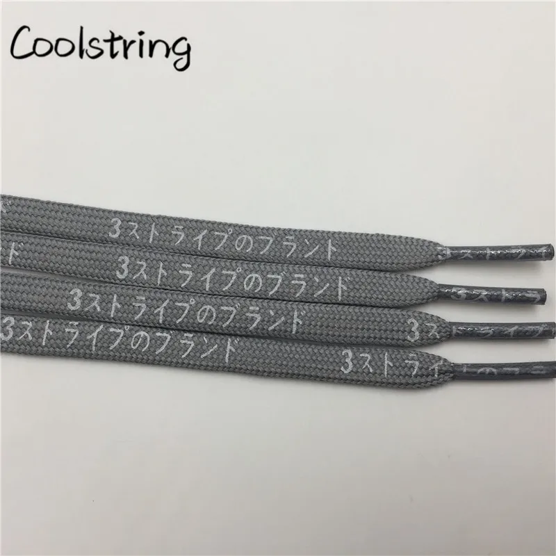 Coolstring, стильные, премиум, 7 мм, плоские, с принтом, японские, Катакана, с буквами, шнурки, красивые, модные, цветные, шнурки для шнурков