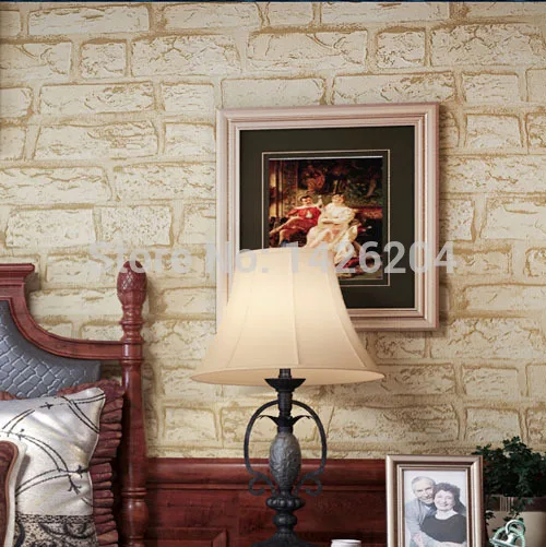 3D ПВХ белый желтый кирпичная стена обоев для гостиной столовой виниловые обои Papel