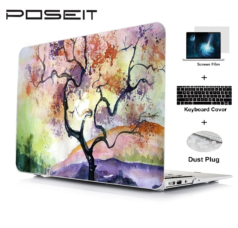 Пластиковый жесткий чехол для Macbook Air Pro Retina Touch Bar 11 12 13 15 дюймов ноутбука + крышка
