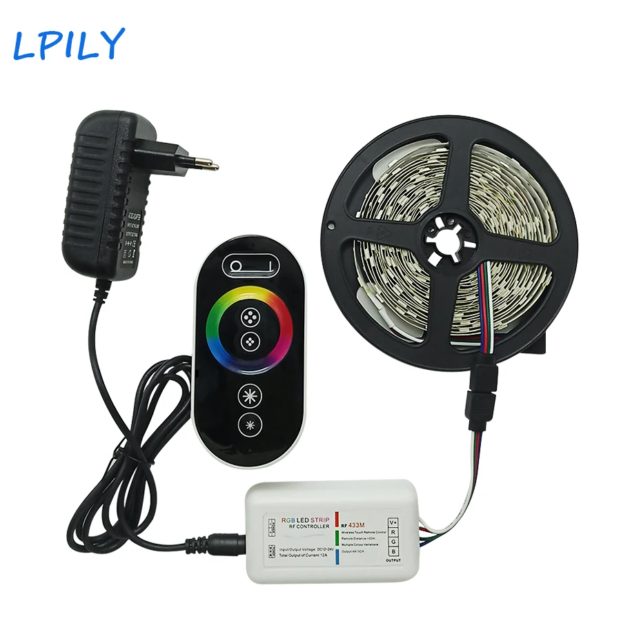 LPILY 5050 RGB Светодиодные ленты водонепроницаемый 5 м DC-12V света лента 10 15 20 Rf touch