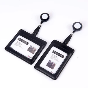 NAHOO выдвижной значок медсестры из натуральной кожи, пластиковый держатель для карт, вертикальный держатель для кредитных карт, офисные принадлежности