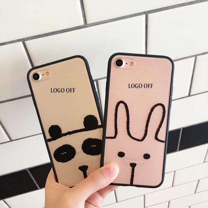 Simple Cartoon Cute Panda Phone Case for iPhone 7 7plus Cat Rabbit Type Transparent Frosted Shell 6 6s 6plus 6splus |